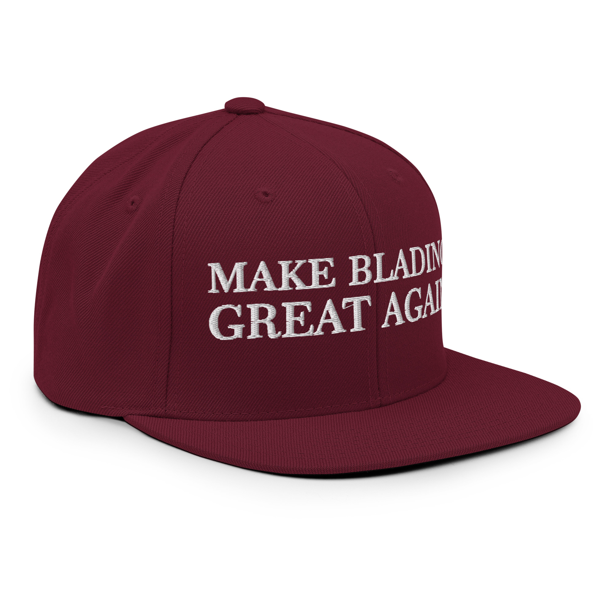 MAGA Blading SnapBack Maroon Side