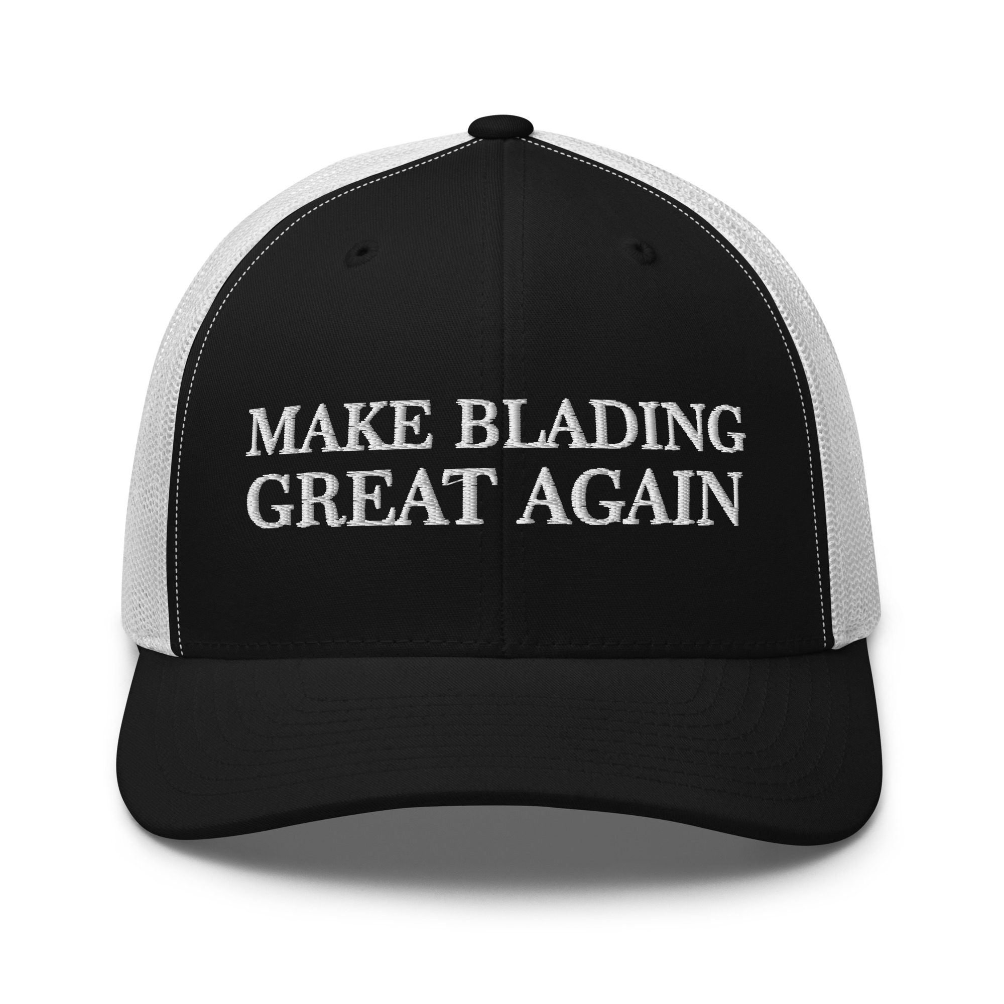 MAGA Blading Retro Trucker Black White Front