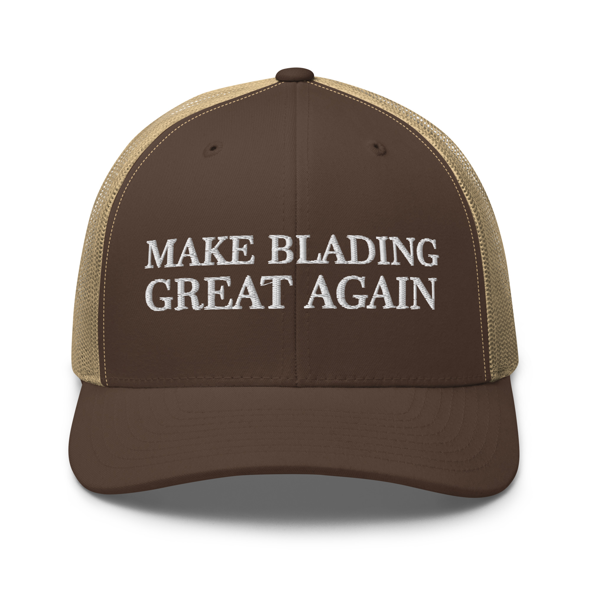 MAGA Blading Retro Trucker Brown Khaki Front